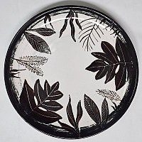 Тарелка мелкая с бортом d22см h2,5см, ручная роспись "Листья" 03ТР/Б22_листья