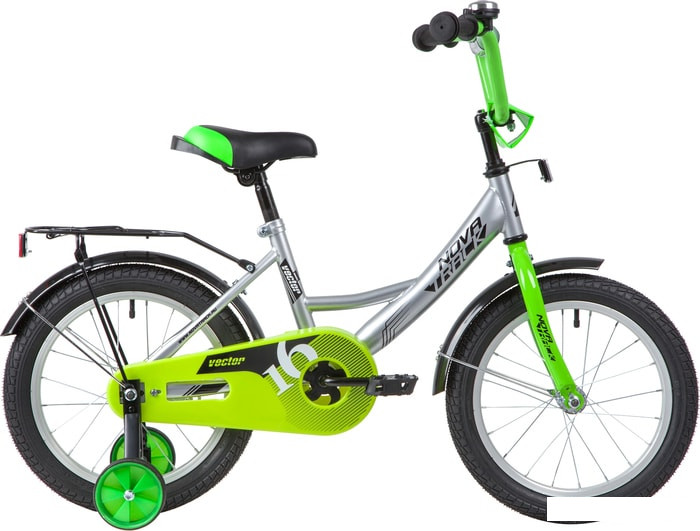 Детский велосипед Novatrack Vector 16 2020 163VECTOR.SL20 (серебристый/салатовый)