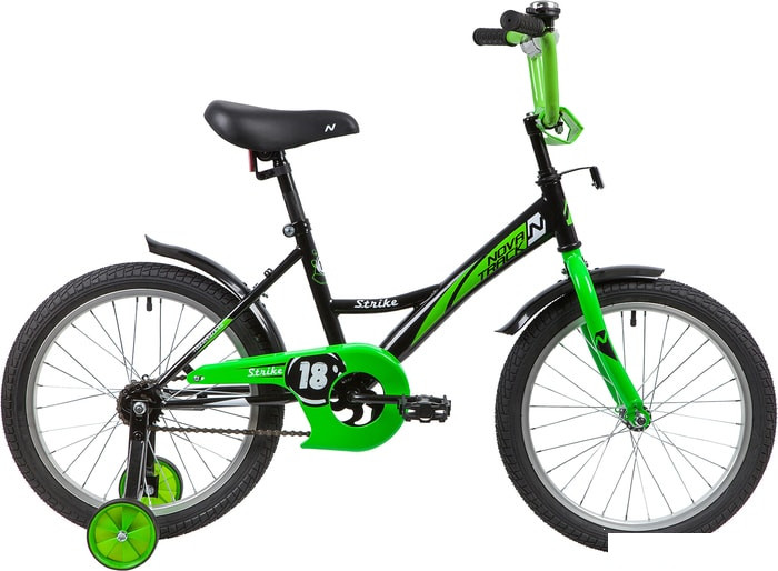 Детский велосипед Novatrack Strike 18 2020 183STRIKE.BKG20 (черный/зеленый)