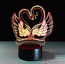 3 D Creative Desk Lamp (Настольная лампа голограмма 3Д, ночник) Мишка сердце, фото 2