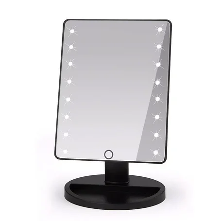 Уценка Косметическое зеркало с подсветкой Large Led Mirror (Черный), фото 2