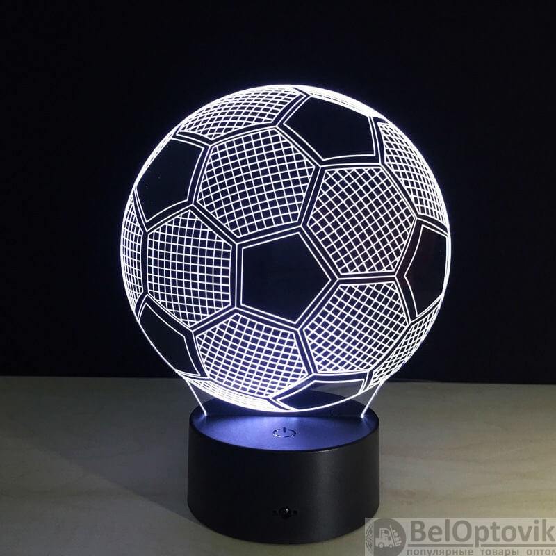 3 D Creative Desk Lamp (Настольная лампа голограмма 3Д, ночник) Merry Christmas (Санта) - фото 6 - id-p119970009