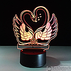 3 D Creative Desk Lamp (Настольная лампа голограмма 3Д, ночник) LOVE (Сердца), фото 2