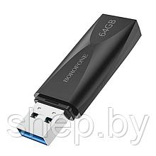 USB флэш-диск Borofone 64Gb BUD4 USB3.0 корпус пластик, цвет: черный