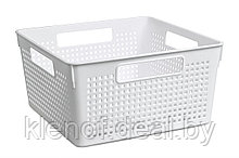 Коробка для хранения «Лофт» без крышки, 11 л, квадратная, цвет белый