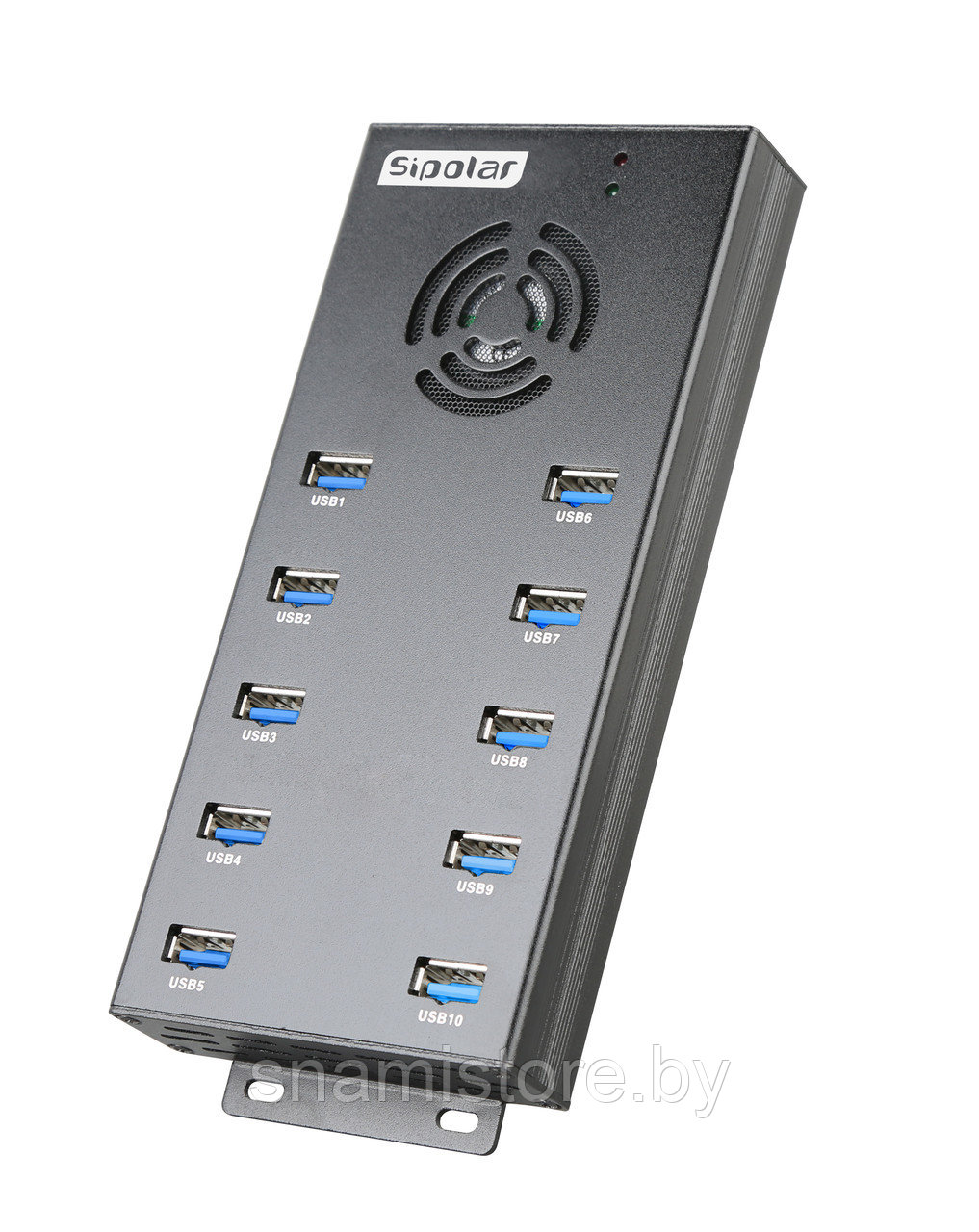 USB хаб Sipolar A-400 (A-423) 10 портов USB 3.0 с евровилкой и блоком питания - фото 1 - id-p172838606