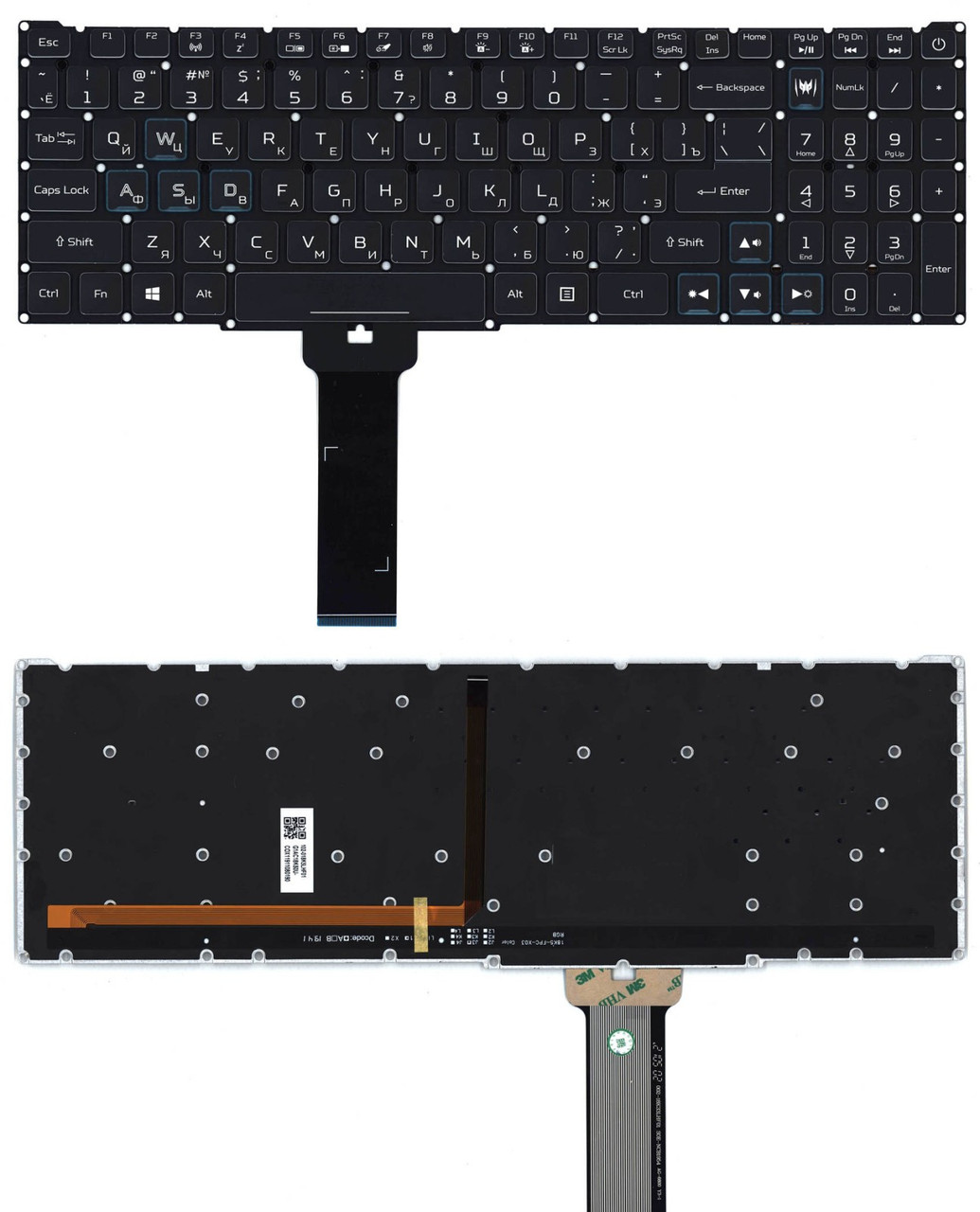 Клавиатура Acer Predator Helios 300 PH317-53-7777 черная с RGB подсветкой - фото 1 - id-p172848617