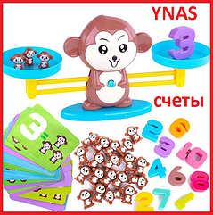 Детские счеты арифметические весы обезьянка, развивающая обуающая игрушка для детей малышей counting monkey
