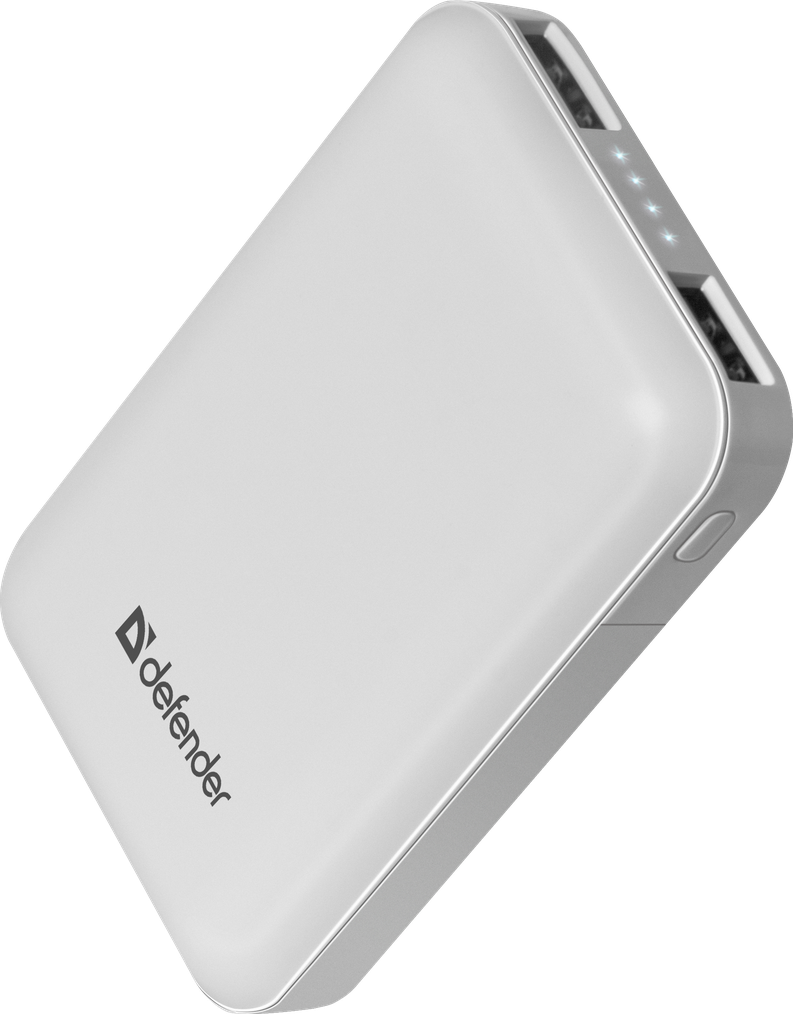 Внешний аккумулятор Defender ExtraLife 10000S Li-pol, 2USB, 10000mAh, 2.1A