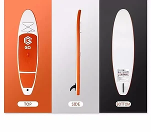 Доска SUP Board надувная (Сап Борд) GQ290 (белый/оранжевый) 9'5 (290см), фото 2