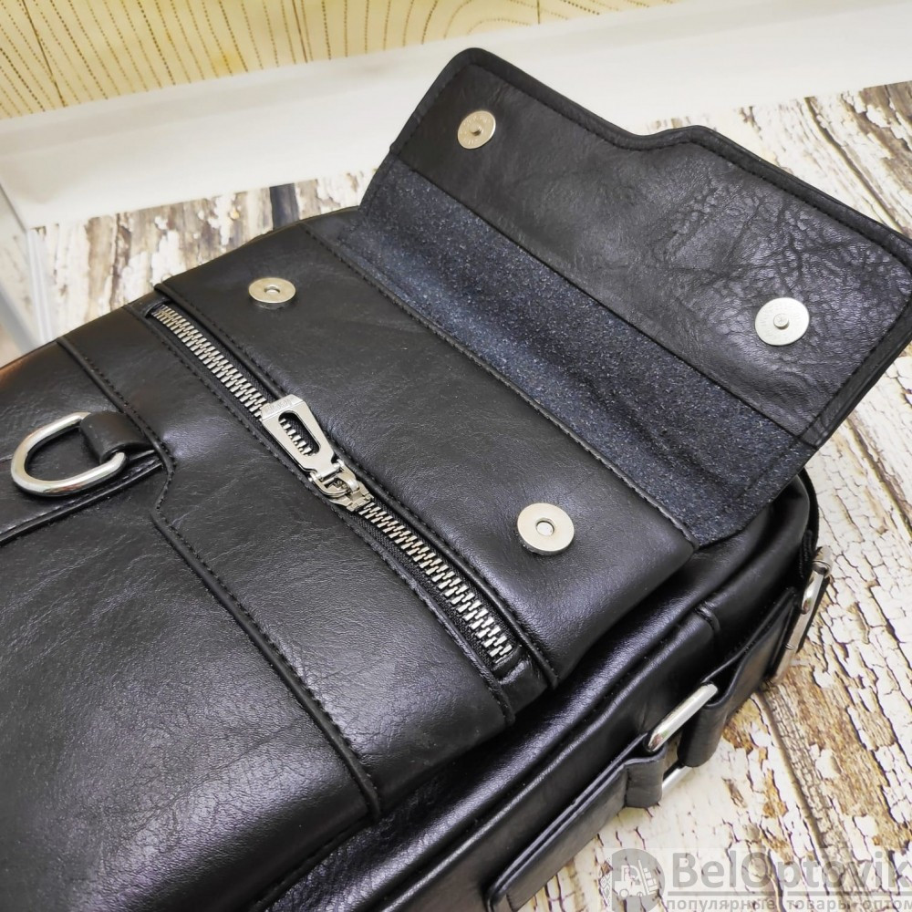NEW Мужская сумка мессенджер Jeep Buluo Чёрный (плечевой ремень) - фото 2 - id-p109388937