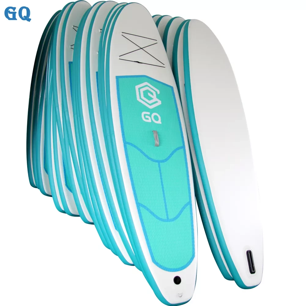 Доска SUP Board надувная (Сап Борд) GQ290 (белый/зеленый) 9'5 (290см) - фото 4 - id-p146635108