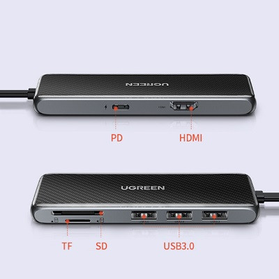 USB-C концентратор 7 в 1 Ugreen CM305 Type-C Multifunctional Adapter - фото 3 - id-p172877942
