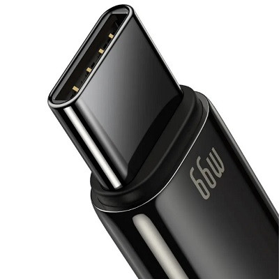 Кабель Baseus CATWJ-B01 Tungsten Gold Fast Charging Data Cable USB to Type-C 66W 1m черный - фото 2 - id-p172877943