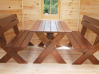 Комплект мебели садовой деревянной (стол и две скамейки)