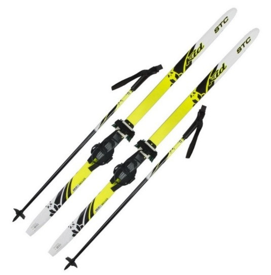Лыжи беговые 140 см с палками STC детские с комбинированным креплением и палками - фото 2 - id-p71918217