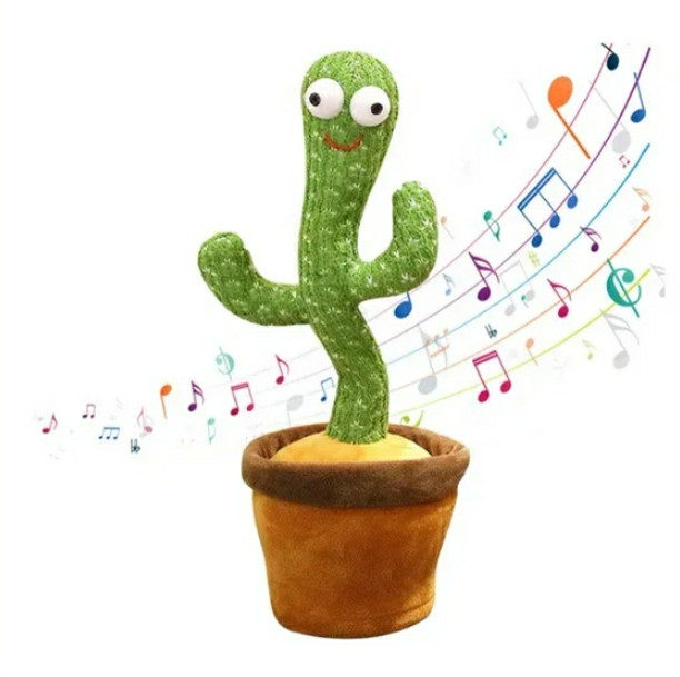Танцующий кактус повторяшка музыкальная плюшевая говорящая и поющая игрушка - фото 1 - id-p172905548