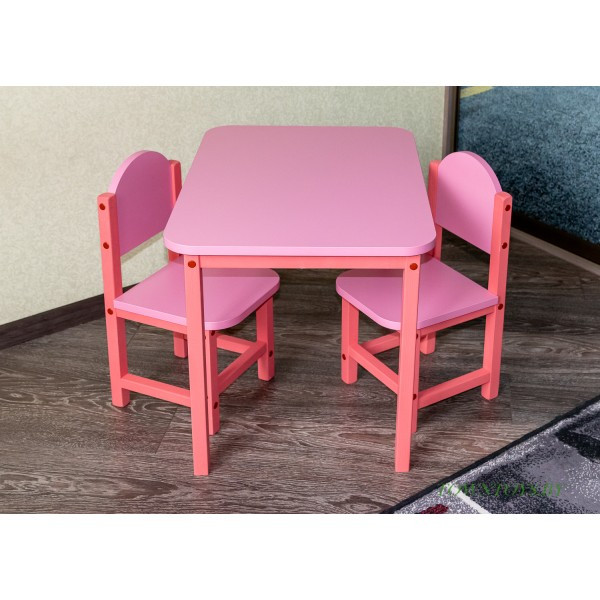 Комплект детский столик и 2 стульчика «Розовый фламинго» арт. KMP2-705050. Цвет розовый. - фото 3 - id-p172921606