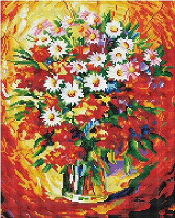 Летние цветы. Алмазная вышивка Picasso 40 x 50 см, фото 2