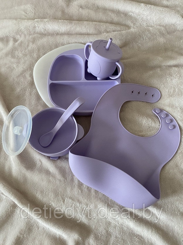 Набор детской силиконовой посуды Pastel Lilac - фото 1 - id-p172941146