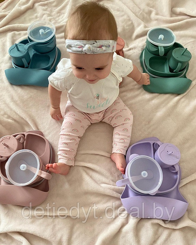 Набор детской силиконовой посуды Pastel Lilac - фото 8 - id-p172941146