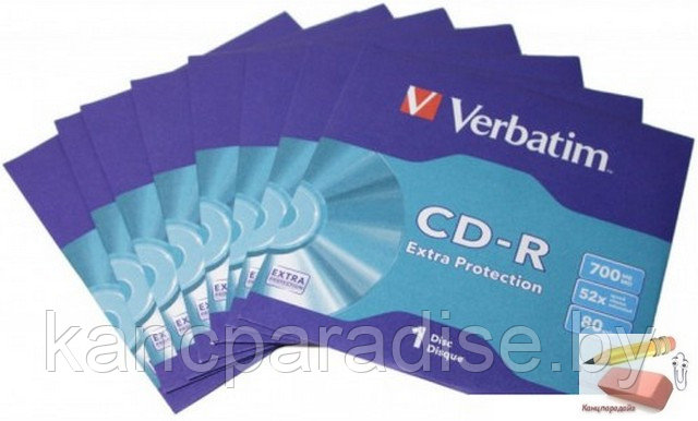Диск CD-R 700Mb Verbatim DL Extra Protection 52x, в конверте, арт.43843