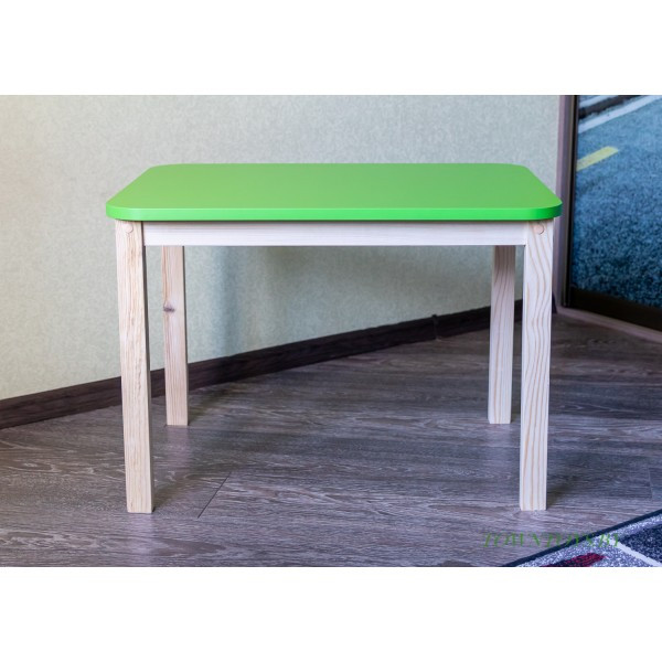 Столик для детей со скругленными углами «Зеленый колибри» арт. SLGN-705050. Цвет зеленый с натуральным. - фото 2 - id-p172952506