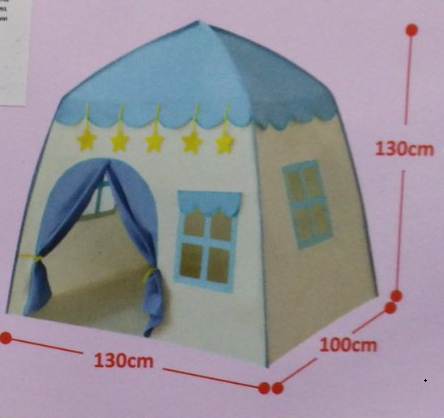 Детский игровой домик детская игровая палатка замок шатер розовая, голубая для девочек для дома или улицы - фото 6 - id-p172956041