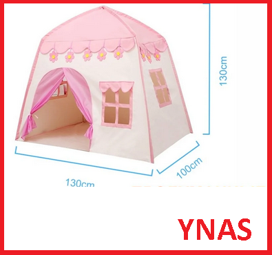 Детский игровой домик детская игровая палатка замок шатер розовая, голубая для девочек для дома или улицы - фото 1 - id-p172956041