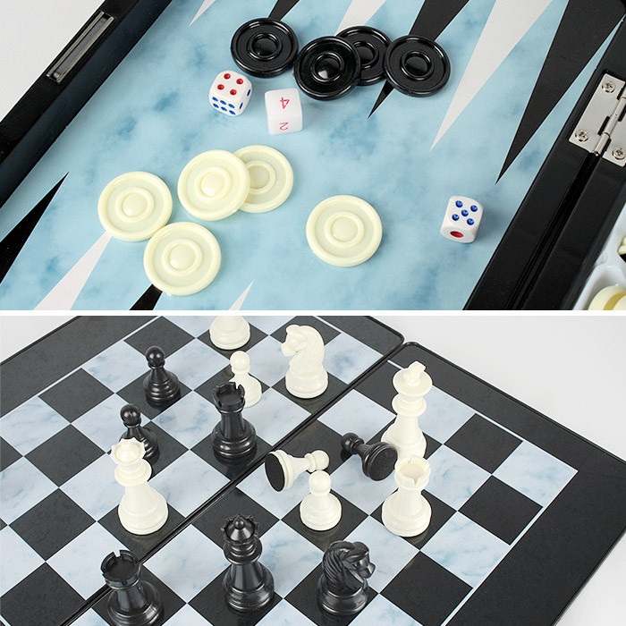 Набор настольных игр на магнитной доске 3 в 1 (шашки, шахматы, нарды) - фото 4 - id-p172969488