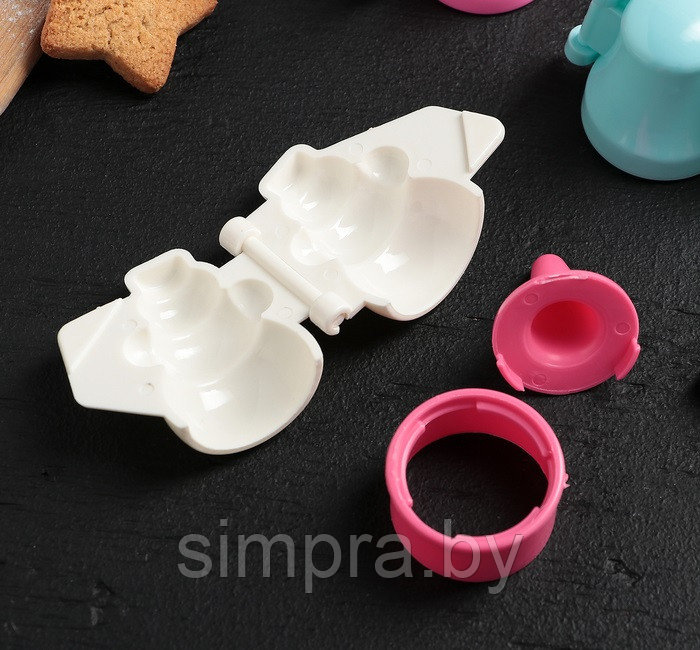 Набор форм для печенья с начинкой с формой для выдавливания серединки "Новогодний", 3 шт - фото 2 - id-p172964438