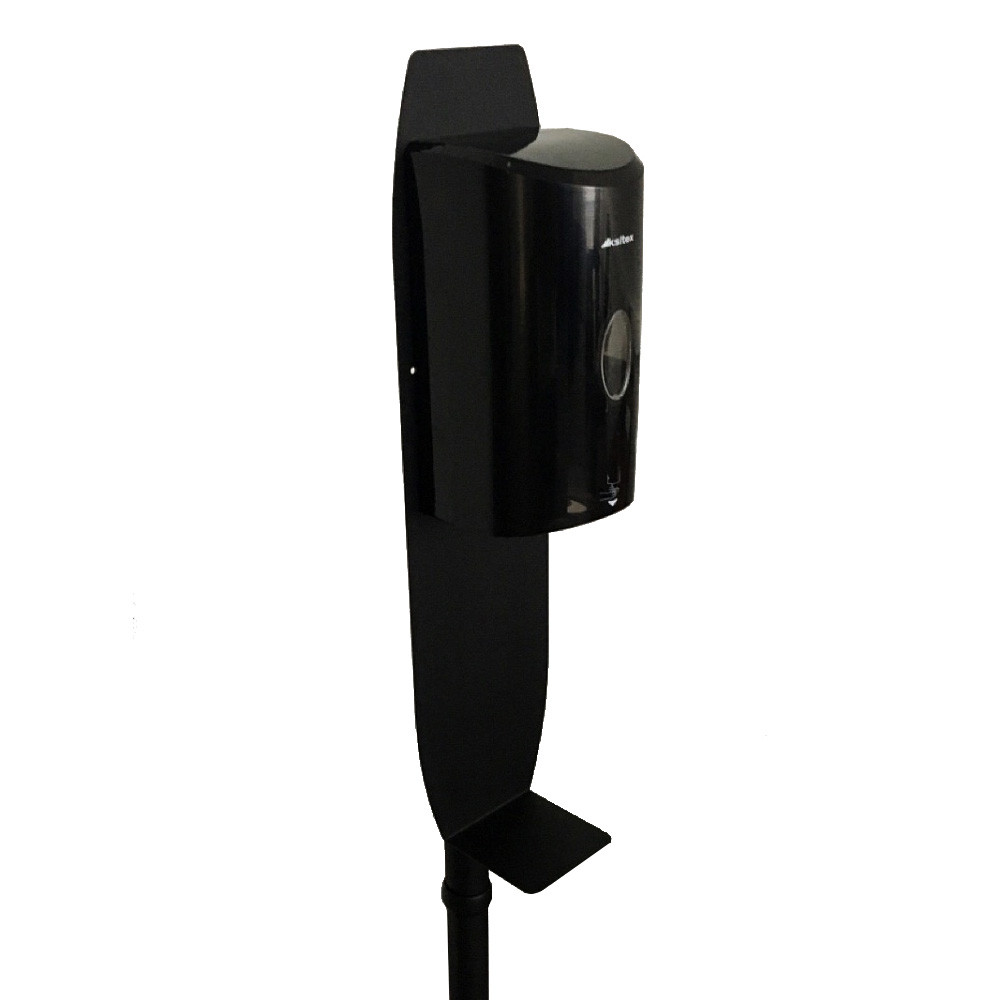 Мобильная стойка СЭ-002 (Черная) с каплесборником и автоматическим дозатором, фото 1