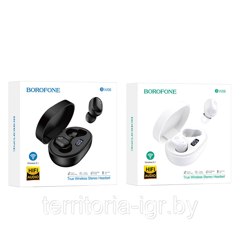 Беспроводная Bluetooth-гарнитура BW06 TWS белый Borofone - фото 1 - id-p172974871