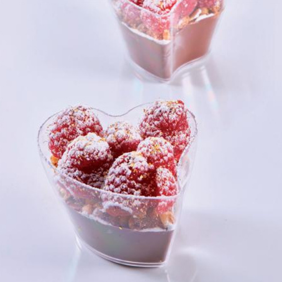 Стаканчик для десерта "Сердце" 100мл, прозрачный, 100шт/уп. - фото 1 - id-p172975013