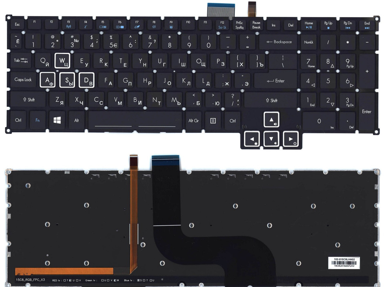 Клавиатура Acer Predator 17X GX-791 черная c подсветкой