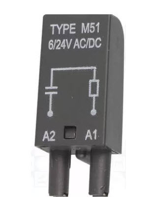 Модуль RC M51, резистор+конденсатор, 6_24VAC/DC, черный, для GZT, GZM, GZS, GZMB, ES32 - фото 1 - id-p170414436