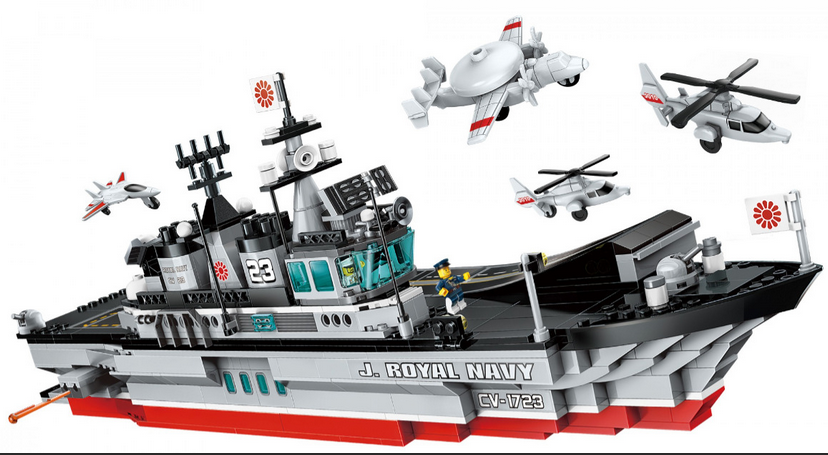 Детский конструктор Военный корабль Авианосец серия армия военная техника аналог лего Lego 1723 - фото 3 - id-p172980649
