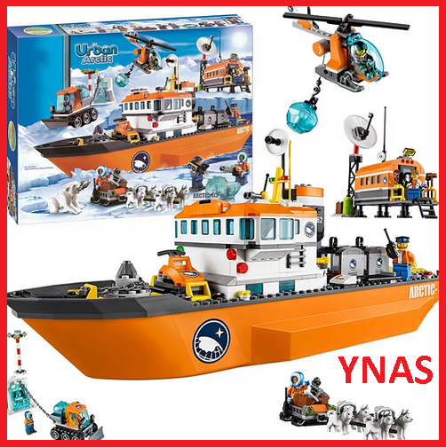 Детский конструктор 10443 Арктическая база ледокол корабль арктика, аналог лего LEGO City сити arctic станция