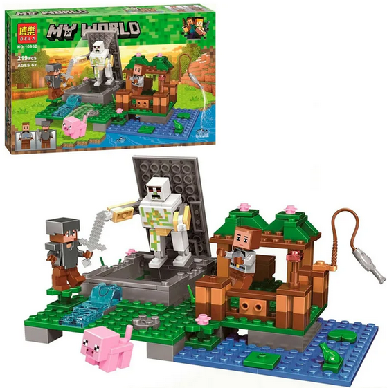 Детский конструктор Minecraft Майнкрафт Bela 10962 голем на ферме аналог лего Lego my world мой мир ферма - фото 2 - id-p172991833