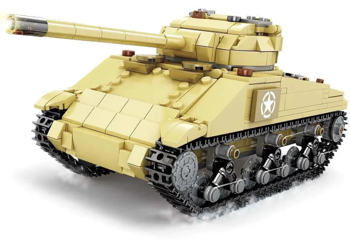 KY82042 Конструктор Kazi "Танк M4 Шерман" (M4 Sherman Medium Tank) со светом, 593 детали