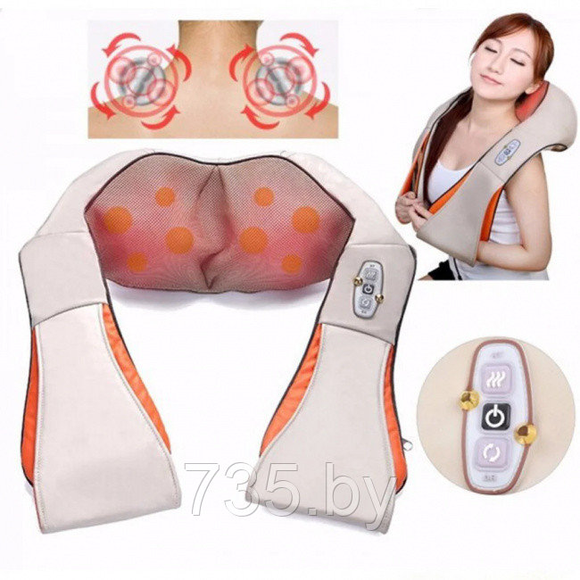 МАССАЖЕР с ПОДОГРЕВОМ для шеи и спины | Massager of Neck Kneading - фото 1 - id-p172992033