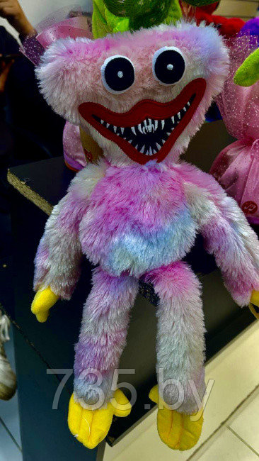 Мягкая игрушка Хаги Ваги (Huggy Wuggy) розовая 40 см. Плюшевая кукла из игры Хагги Вагги (Huggy Wuggy). - фото 3 - id-p172992046