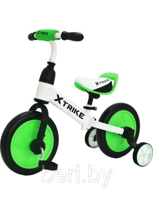 3940002B Беговел-велосипед 2 в 1 - Xtrike Run, съемные педали, съемные боковые колеса, зеленый - фото 2 - id-p172996481