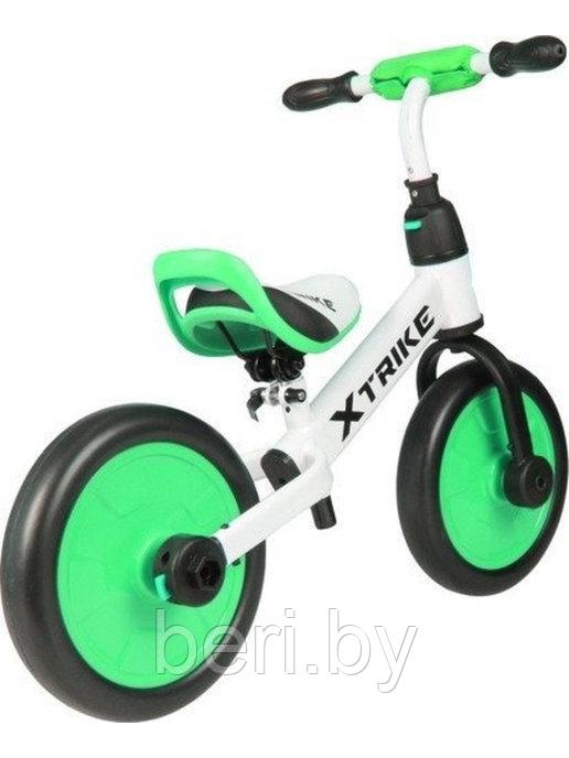 3940002B Беговел-велосипед 2 в 1 - Xtrike Run, съемные педали, съемные боковые колеса, зеленый - фото 4 - id-p172996481