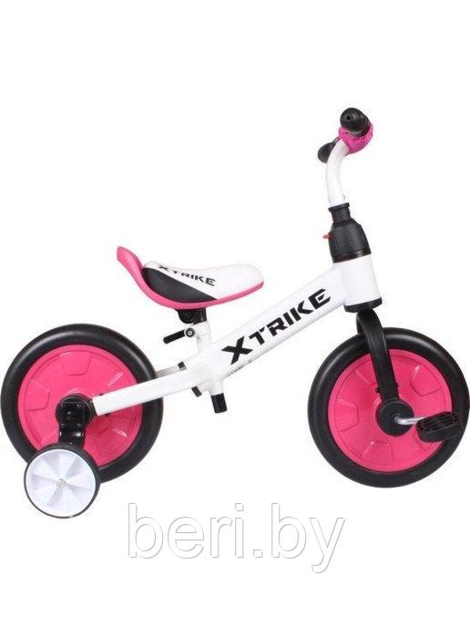 3940002B Беговел-велосипед 2 в 1 - Xtrike Run, съемные педали, съемные боковые колеса, розовый - фото 4 - id-p172996483
