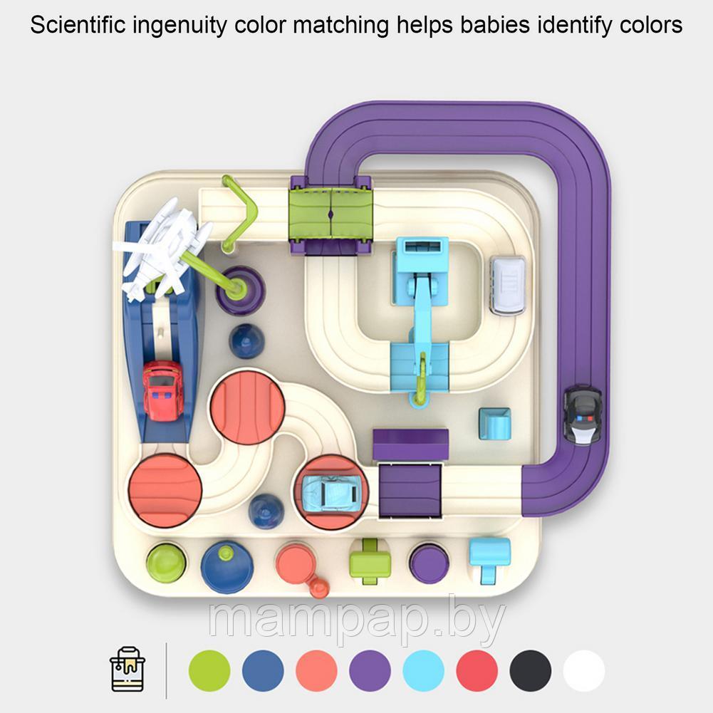 T802 Авто-трек УМНАЯ ДОРОГА / Детский интерактивный механический трек-головоломка/Игрушечный трек - фото 5 - id-p173011563