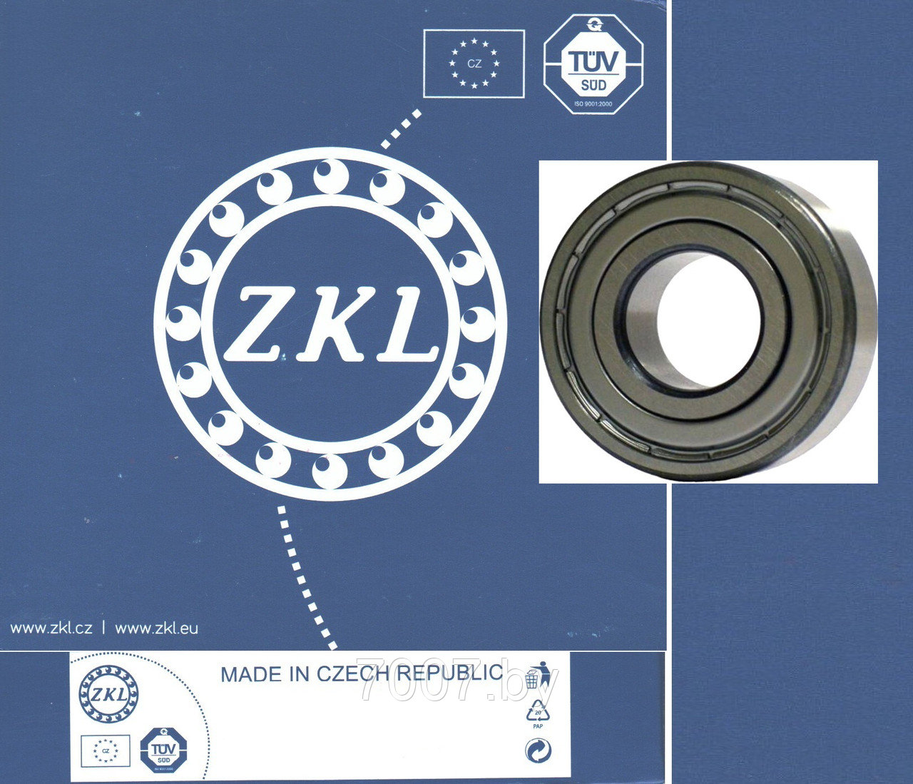 Подшипник 627 ZZ C3, размер 7х22х7, ZKL Чехия