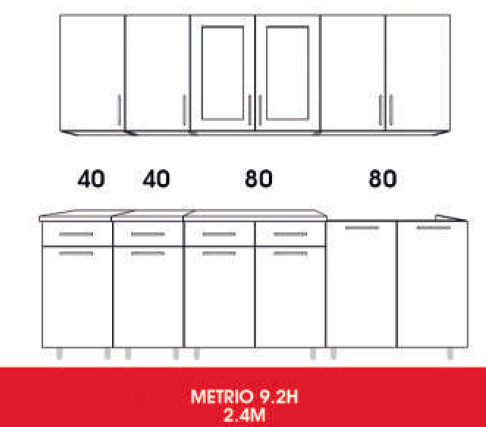 Кухня Metrio 9.2Н 2,4м Д 2.1 много цветов и комбинаций! фабрика Интерлиния - фото 2 - id-p173061535