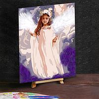 Картина по номерам с дополнительными элементами «Ангел в облаках», 30х40 см