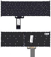 Клавиатура для ноутбука Acer Spin 5 SP515-51 черная с подсветкой